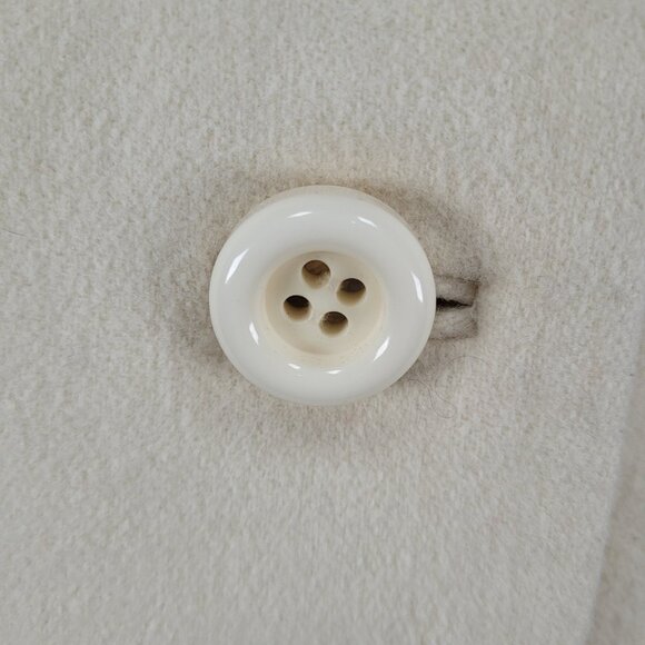 J.CREW Ivory Lady Day Wool Blend Buttoned Pockets Collared Lined Over Coat 2 - Picture 10 of 13